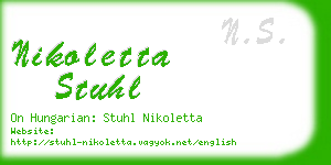 nikoletta stuhl business card